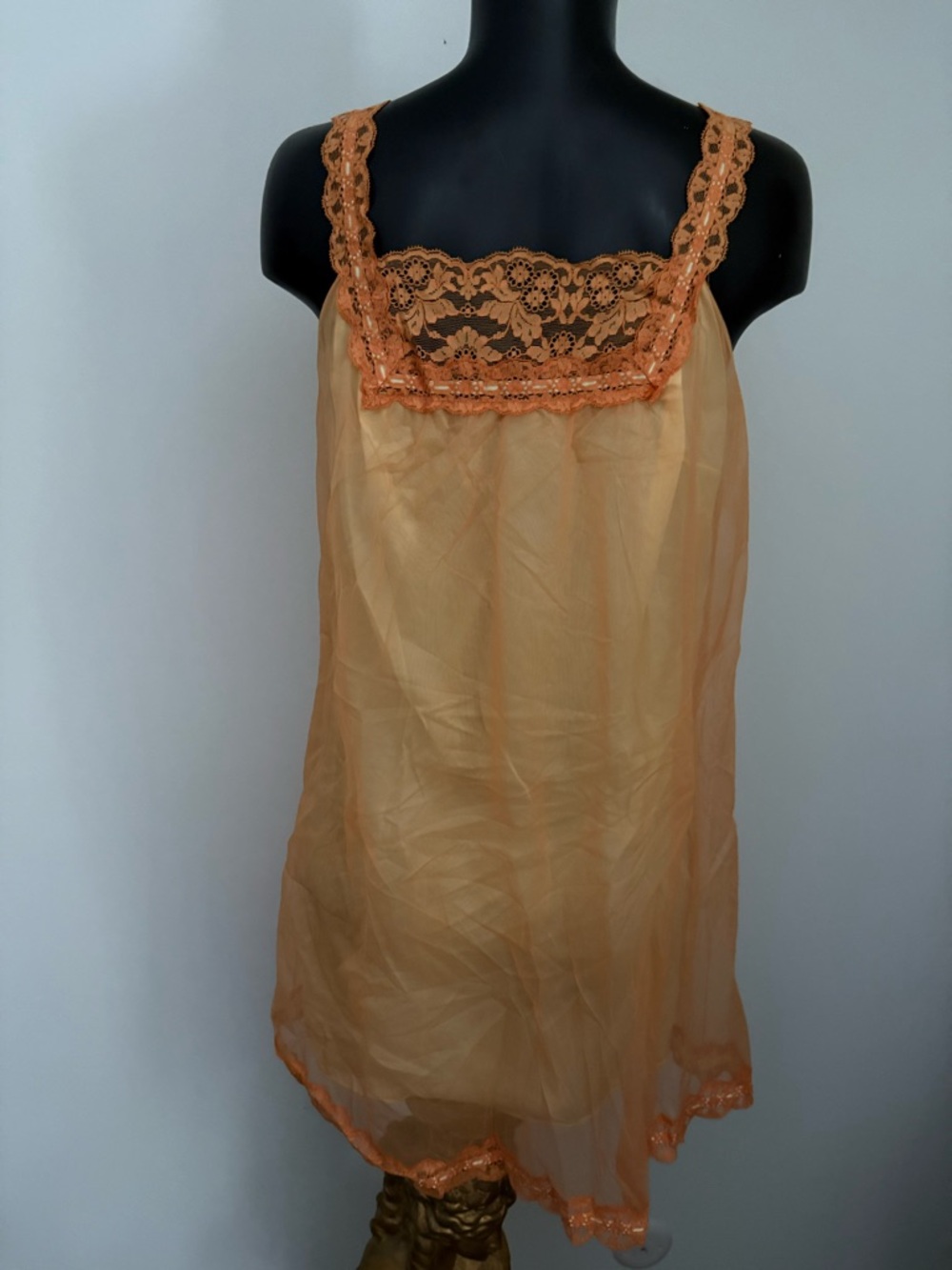 Vintage Vanity Fair 1960s Sheer Nylon Chiffon Babydoll Nighty Lingerie Lace - Picture 2 of 10